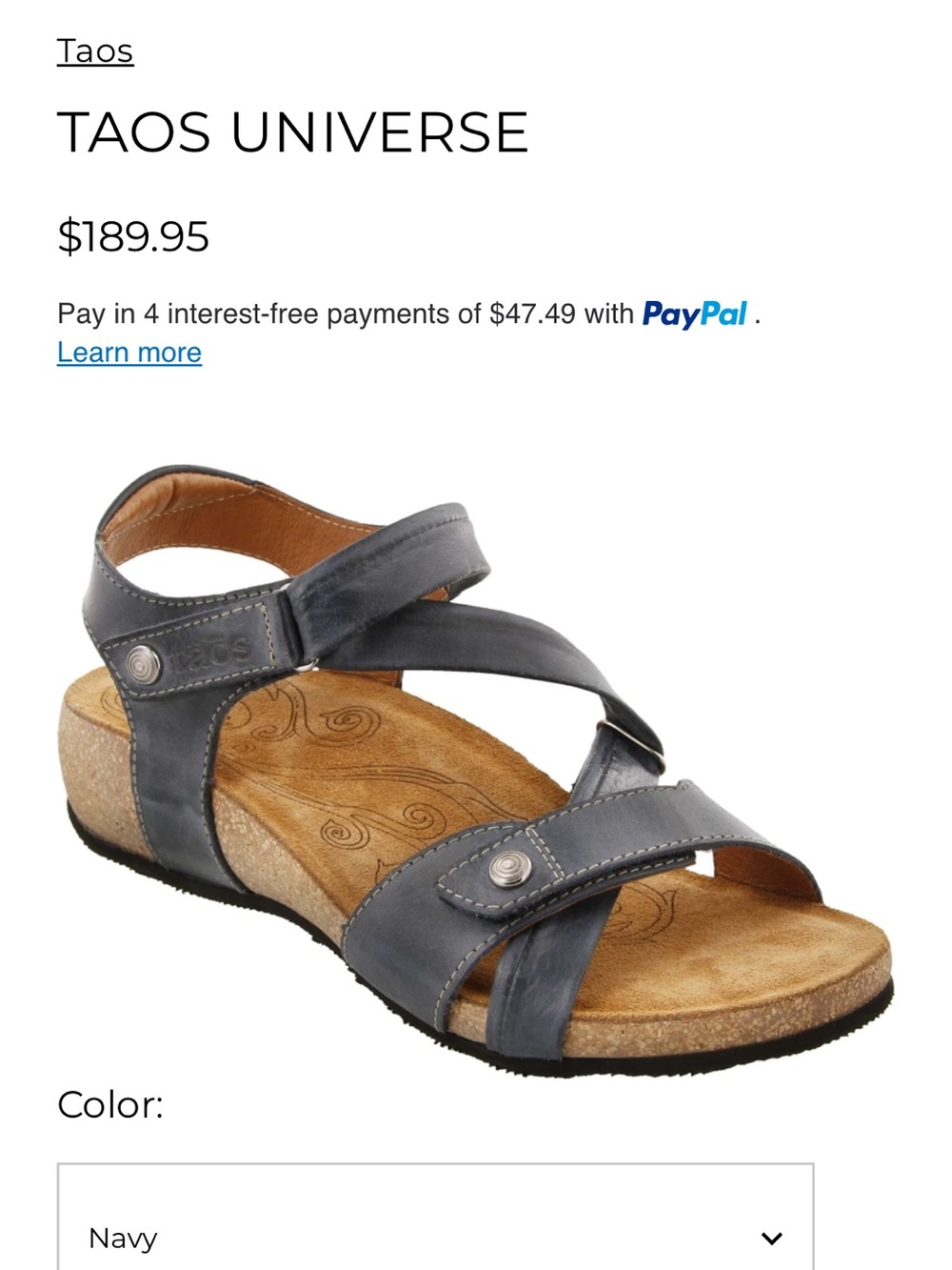Taos Footwear Blue Leather Strappy Wedge Sandals - Picture 10 of 14